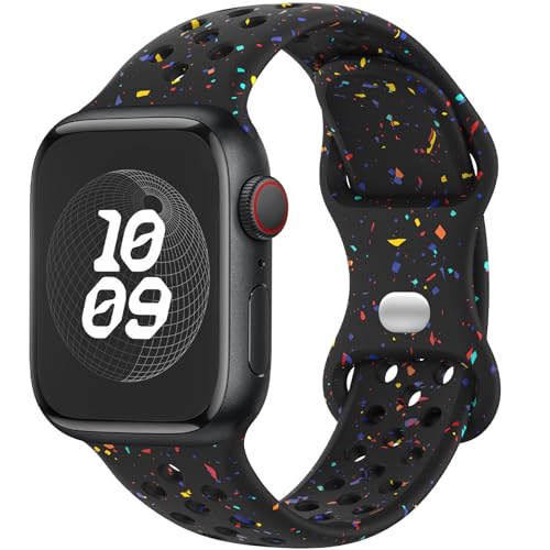 Yoohoo Sport Armband Kompatibel mit Apple Watch Armband 46mm 45mm 44mm 42mm 41mm 40mm 38mm 49mm, Umweltfreundlich Silikon Band für iWatch SE Ultra Series 10 9 8 7 6 5 4 3 2 1 für Damen Herren von Yoohoo