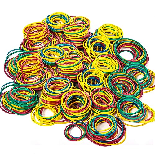 500 Stück Bunte Gummibänder, 25/38/50 mm Gummiband klein Gummiringe Gummis Haushaltsgummi Gummiringerl Elastizität für Zuhause Schule Büro von Yoosso