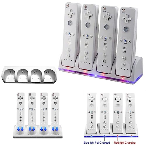 Yopption 4 IN 1 Controller Charging Dock with 4 Rechargeable Batteries and LED Indicators for Wii Controller von Yopption