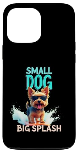 Cooler Yorkshire Terrier Surf-Hund Hülle für iPhone 13 Pro Max von Yorkshire Terrier Fun Designs