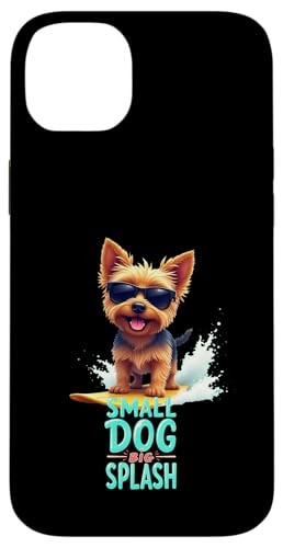 Cooler Yorkshire Terrier Surf-Hund Hülle für iPhone 14 Plus von Yorkshire Terrier Fun Designs