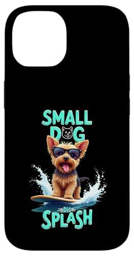 Cooler Yorkshire Terrier Surf-Hund Hülle für iPhone 14 von Yorkshire Terrier Fun Designs