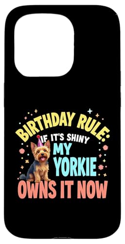 Lustiges Geburtstagsgeschenk Yorkshire Terrier Hund Hülle für iPhone 15 Pro von Yorkshire Terrier Fun Designs