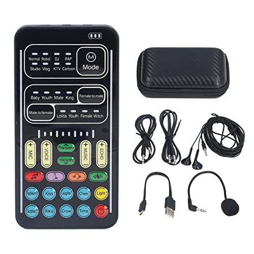 Sprachwechsler-Set, Tragbare Handheld-Soundkarte mit 8 Sprachänderungen, LED-Leuchten und 8 Soundeffekten, für Telefon, PC, Tablet, Switch, (englische Version) von Yosoo