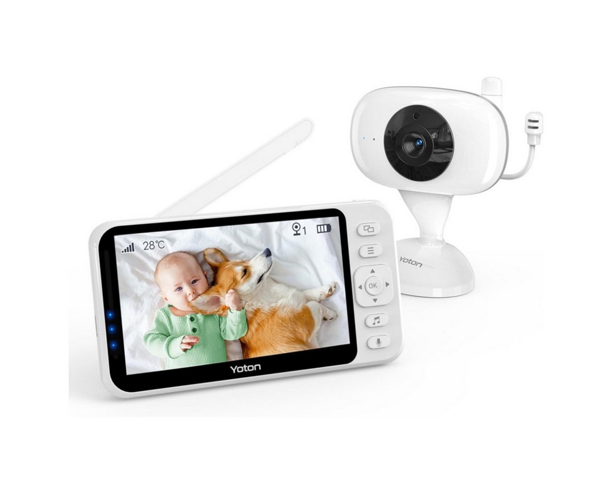 Yoton Video-Babyphone Babyphone mit Kamera, 4,3-Zoll-LCD, 1500mAh, set, Nachtsicht, Zwei-Wege-Audio, Temperaturanzeige von Yoton