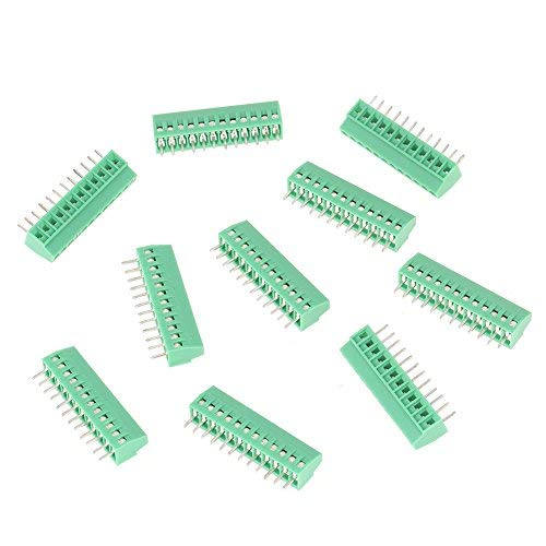 Universal-Schraubklemme 10 Stück / Set mit 12 Pins PCB grün Pitch 2,54 mm von Yotown