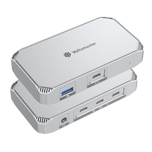 Yottamaster 5 in 1 USB4 HUB 40Gbps, Einzelnes 8K 30Hz oder duales 4K60Hz Display, PD 85W, USB 3.2 Gen2, Kompatibel mit Mac, Windows, Thunderbolt 4/3 und Typ-C-Geräten von Yottamaster