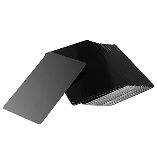 Youdefa 100 Stück schwarze Aluminium-Legierung Karte Gravur Metall Business Besuch Visitenkarte blanko 0,2 mm Dicke von Youdefa