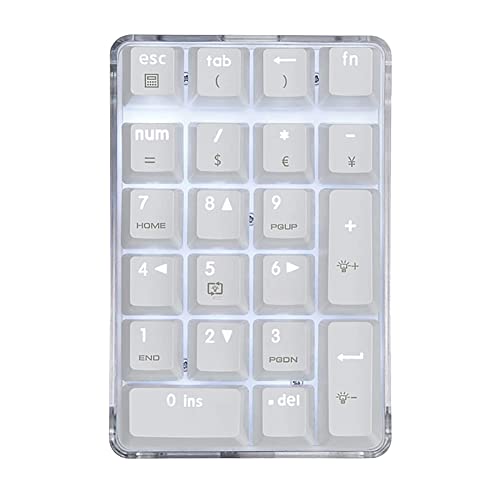 Youdefa Mechanischer Ziffernblock Brauner Schalter Wired Gaming Keypad Crystal Case 21 Keys Mini Numpad Keypad von Youdefa