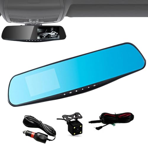 Youding Dashcam aus Glas, Rückfahrkamera aus Glas, Rückfahrkamera mit Touchscreen, 24 Stunden Parkmodus, Rückfahrkamera, Glas von Youding