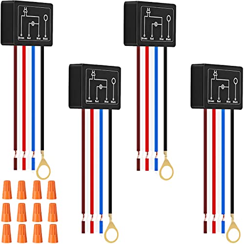 Youmile 4 Stück 3-Wege-Touch-Dimmerschalter Schreibtischlampe Sensormodul Steuermodul 3-Segment-Dimmmodus Dimmer-Reparatursatz Ersatz, mit Verdrahtungskappen von Youmile