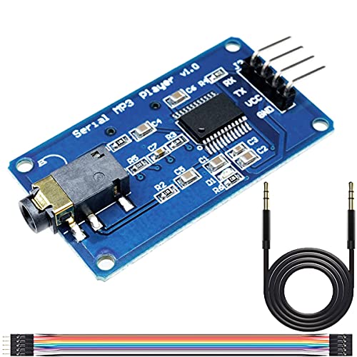 Youmile YX5300 UART Control Serial MP3 Music Player Modul Unterstützt MP3/WAV Micro SD/SDHC Karte mit Audio Line DuPont Kabel für Arduino/AVR/ARM/PIC von Youmile