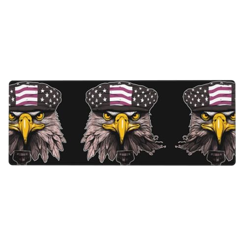 Mauspad, quadratisch, Gummi, Motiv: US-Armee, coole amerikanische Flagge, Adler, bedruckter Schreibblock, Gaming-Mauspad, Tastaturen, Matte für Zuhause, Büro, Laptop von YoupO