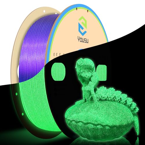 YOUSU 3D Drucker filament,Chamäleon-PLA-Farbverschiebungs filament 1,75 mm,im Dunkeln leuchtendes PLA Filament 1,75 mm für 3D-Drucker,lila Farbe,1kg Spule von Yousu