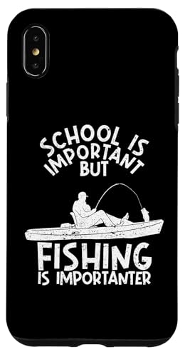 Hülle für iPhone XS Max Schule ist wichtig, aber Angeln ist wichtig Lustig von Youth Fishing Gifts