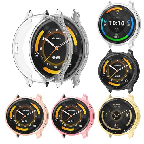 Kompatibel mit Garmin Venu 3 45 mm Bumper-Hülle, Displayschutzfolie, weiches TPU, stoßfest, für Garmin Venu 3 45 mm Smartwatch, 6 Farben von Yrzper