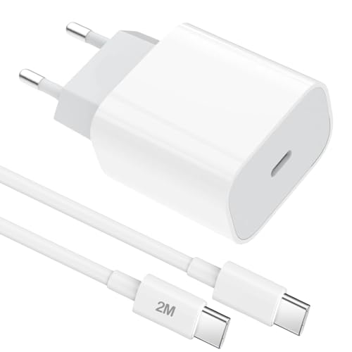 USB C Power Adapter mit Ladekabel kompatibel mit iPad Pro 2021 2020 2018 12.9in/11in, Air 5 2022, Air 4 2020, Mini 6 2021, PD 20W Ladegerät Netzteil USB C Stecker mit 2m Ladekabel (weiß) von Ysevnotan