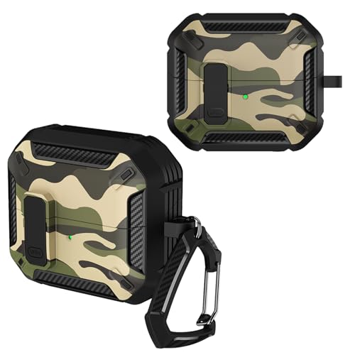 Ysnzaq Kompatibel mit Samsung Galaxy Buds 3 Hülle & Galaxy Buds 3 Pro Hülle, Camouflage Design Militärschutz Full Drop Protection mit Schlüsselanhänger für Samsung Galaxy Buds 3.Army Green Ysnzaq Kompatibel mit Samsung Galaxy Buds 3 Hülle & Galaxy Buds 3 Pro Hülle, Camouflage Design Militärschutz Full Drop Protection mit Schlüsselanhänger für Samsung Galaxy Buds 3.Army Green von Ysnzaq