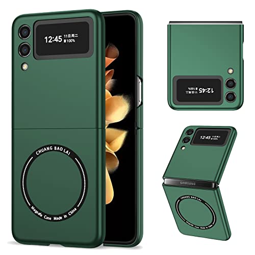 Ysnzaq Magnetisch Hülle für Samsung Galaxy Z Flip4 6.7" Kompatibel mit Magsafe, Militärschutz Sturzschutz Hybrid PC Slim Schutzhülle Stoßfest Case für Samsung Galaxy Z Flip 4. My Green von Ysnzaq