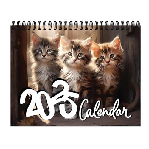 Wandkalender 2025 | Monatlicher Katzenplaner | Kätzchen-Fotokalender | Geschenk für Katzenliebhaber, süßer Kalender 2025 28,5 x 21 x 0,5 cm/11,22 x 8,27 x 0,2 Zoll für Katzenliebhaber von Ysvnlmjy