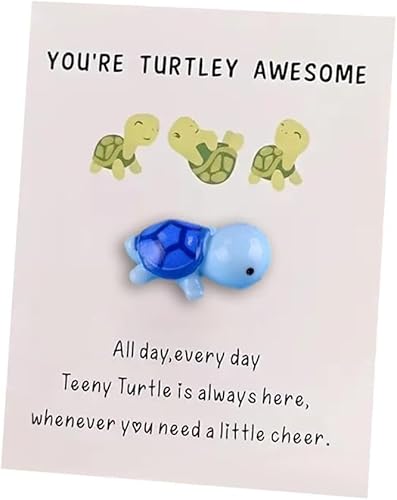 Niedliche Karte mit Schildkröte, handgefertigt, emotionale Unterstützung, You're Turtley Awesome, Motivationsgeschenk, Mini-Schildkröten-Dekoration, Schildkröten-Form, Freundschaftsgeschenk, von YuanHolumid