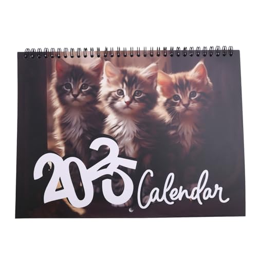 Yuandei Kalender 2025 mit Katzen Als Monatlicher Wandkalender, Familienplaner, Kalender-Organizer mit Lustigen Bildern Von Dicken Katzen, für Katzenliebhaber von Yuandei