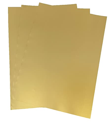 A4-Größe (8,26 "x 11,7") Bedruckbares Vinyl Wasserdichtes Aufkleberpapier Premium-Klebeblätter Tinte trocknet schnell für Tintenstrahl-/Laserdrucker (gebürstetes Gold) von Yudeaner