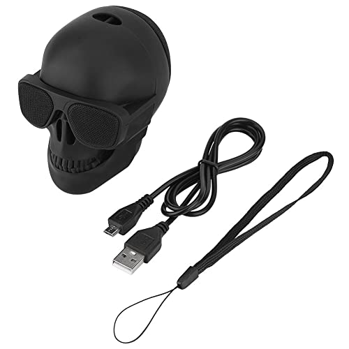 Yuehuamech Skull Head Bluetooth Lautsprecher Mini Wireless Bluetooth Stereo Lautsprecher Cool Kreatives Design Tragbare Bluetooth Stereo Voice Box für Outdoor Halloween Party Reisen von Yuehuamech