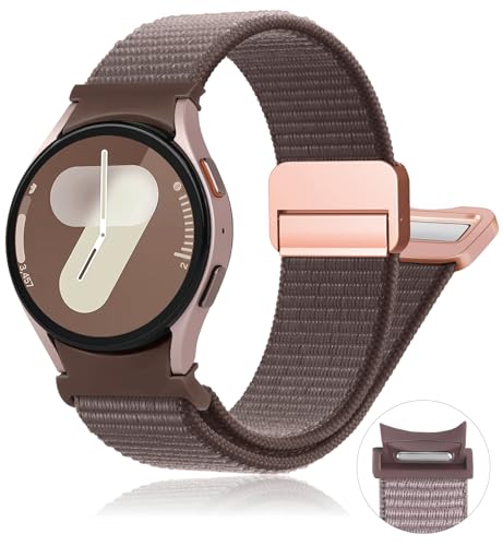 Ein Klick Magnet Armbänder für Samsung Galaxy Watch 7 6 5 4 FE Armband 40mm 44mm/Watch 6&4 Classic 47mm 43mm 46mm 42mm/5Pro 45mm Herren/Damen,Fabric Nylon Strap Sport Band für Galaxy Watch 7 FE 6 5 4 von YuiYuKa