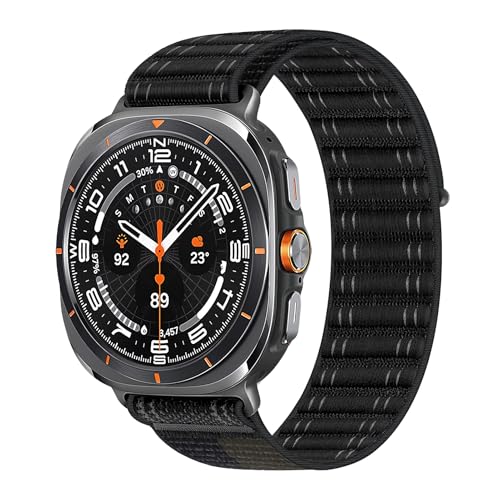 Galaxy Watch Ultra Armband Ein Klick,Robust Trail Nylon Armbänder für Samsung Galaxy Watch Ultra Armband,Weiches Atmungsaktives Stoff Strap Sport Loop Welligkeit Armband für Samsung Watch Ultra Band von YuiYuKa