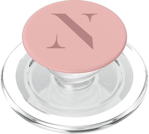 Buchstabe N Monogramm Name Initiale N Rosa Braun Geschenk für Sie PopSockets PopGrip für MagSafe von Yukon Bays