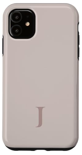 Hülle für iPhone 11 Buchstabe J Monogramm Initiale J Beige Braun Geschenk für Damen von Yukon Bays