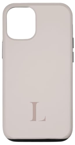 Hülle für iPhone 12/12 Pro Buchstabe L Monogramm Initiale L Beige Braun Geschenk für Frauen von Yukon Bays