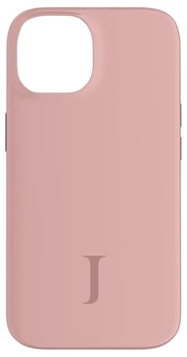 Hülle für iPhone 14 Buchstabe J Monogramm Name Initiale J Rosa Braun Geschenk für Sie von Yukon Bays