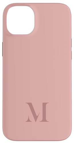 Hülle für iPhone 14 Plus Buchstabe M Monogramm Name Initiale M Rosa Braun Geschenk für Sie von Yukon Bays