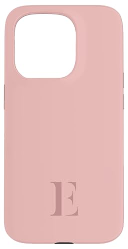 Hülle für iPhone 15 Pro Buchstabe E Monogramm Name Initiale E Rosa Braun Geschenk für Sie von Yukon Bays