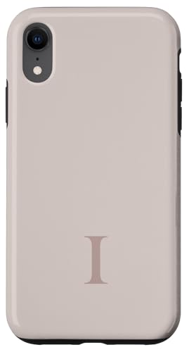 Hülle für iPhone XR Buchstabe I Monogramm Initiale I Beige Braun Geschenk für Frauen von Yukon Bays