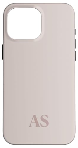 Initialen AS Name Monogramm A S Letter Lite Beige Ivory Tough Hülle für iPhone 16 Pro Max von Yukon Bays