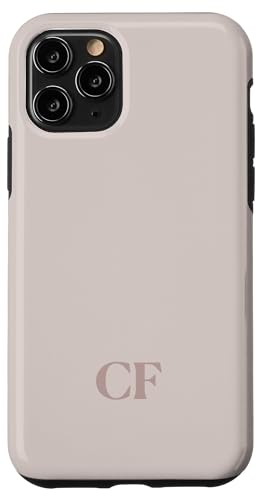 Initialen CF Name Monogramm C F Letter Lite Beige Ivory Tough Hülle für iPhone 11 Pro von Yukon Bays