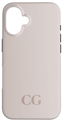 Initialen CG Name Monogramm C G Letter Lite Beige Ivory Tough Hülle für iPhone 16 von Yukon Bays