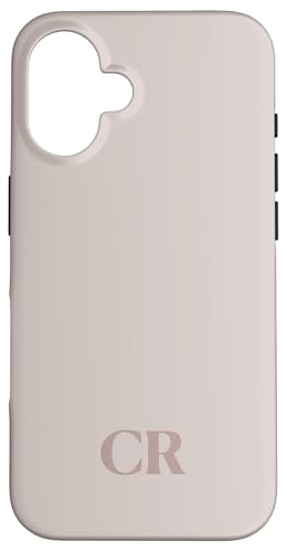 Initialen CR Name Monogramm C R Letter Lite Beige Ivory Tough Hülle für iPhone 16 von Yukon Bays