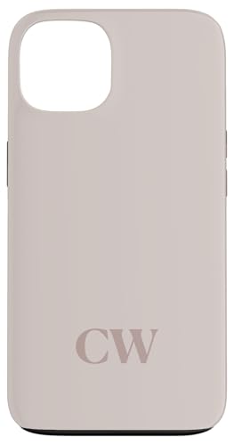 Initialen CW Name Monogramm C W Letter Lite Beige Ivory Tough Hülle für iPhone 13 von Yukon Bays