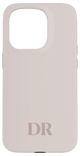 Initialen DR Name Monogramm D R Letter Lite Beige Ivory Tough Hülle für iPhone 15 Pro von Yukon Bays