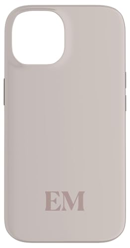 Initialen EM Name Monogramm E M Letter Lite Beige Ivory Tough Hülle für iPhone 14 von Yukon Bays