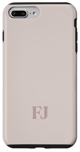 Initialen FJ Name Monogramm F J Letter Lite Beige Ivory Tough Hülle für iPhone 7 Plus/8 Plus von Yukon Bays