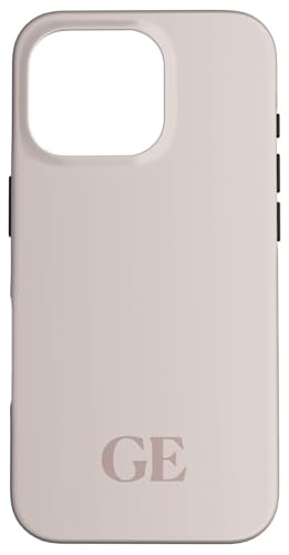 Initialen GE Name Monogramm G E Letter Lite Beige Ivory Tough Hülle für iPhone 16 Pro von Yukon Bays