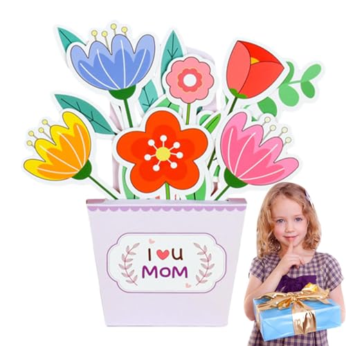 Yulokdwi Muttertagskarte,Muttertagskarte für Mama - 3D-Blumenkarte aus Papier mit kreativem und ästhetischem Design - Ich liebe dich, Mama. Exquisiter Gruß zum Muttertag als Andenken für Mama von Yulokdwi