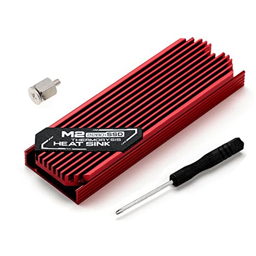 Yumin UltradüNner M.2 SSD KüHlköRper M2 2280 Solid State Festplatte Aluminium KüHlköRper KüHler KüHlung Thermal Pad Rot von Yumin