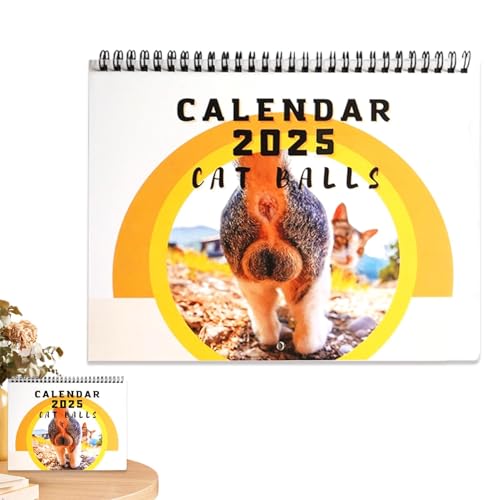 Yumneo Wandkalender, Katzenfotos, Monatsplaner, Heimdekoration, zum Aufhängen, vertikaler quadratischer Kalender 2025, für Kinder und Erwachsene von Yumneo