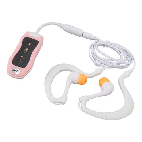 Wasserdicht Schwimmen MP3 Player, IPX8 8G Speicher Schwimmen Headset Gummi Beschichtet, USB Player mit Kopfhörer, für Schwimmen Tauchen Laufen Radfahren (Roseate) von Yunir